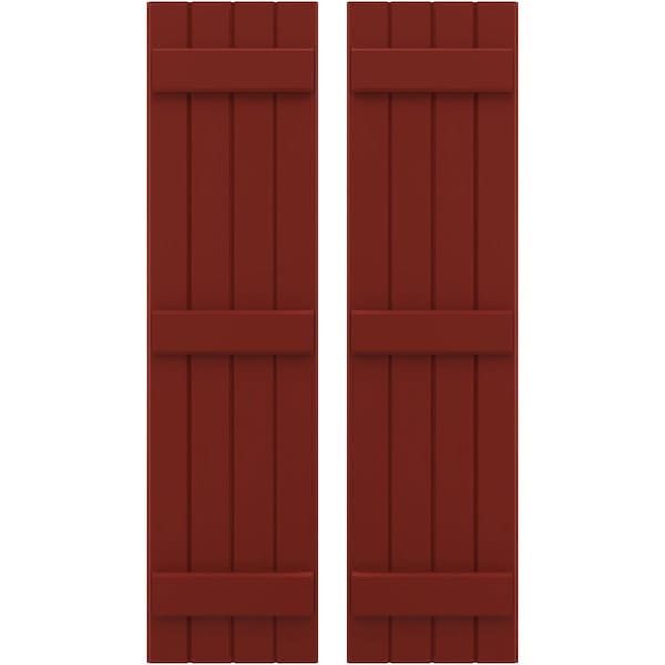 Ekena Millwork Americraft 4-Board, 3 Batten Exterior Real Wood Joined Board-n-Batten Shutters, ARW401BB414X32MRH, PR ARW401BB414X32MRH - main
